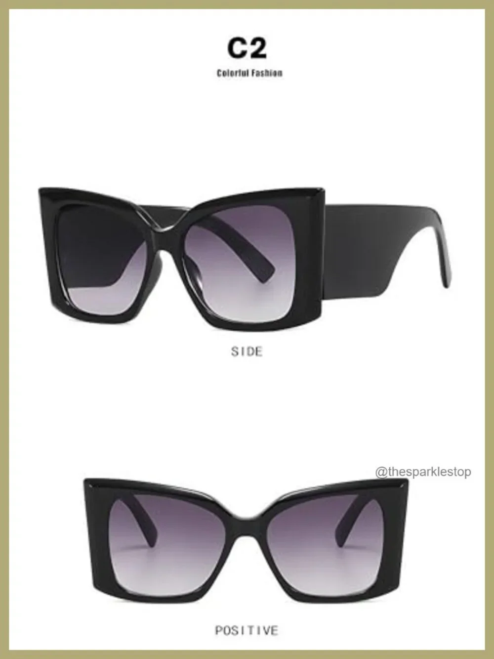 Oversized Square Y2K Sunglasses UV400 Protection for Women Men